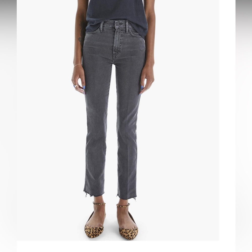 MOTHER High Waisted Rascal Ankle Fray Jeans